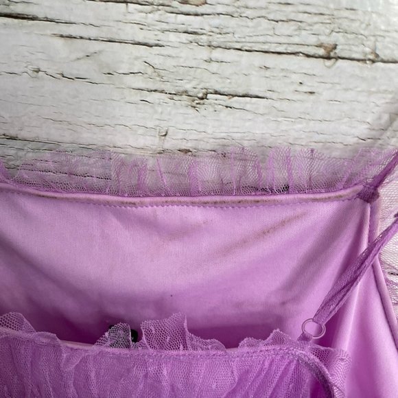 Design lab purple tulle dress ruched size medium - Picture 6 of 10